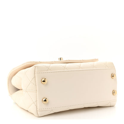 Chanel Goatskin Quilted Extra Mini Rainbow Coco Handle Flap White 3 of 9