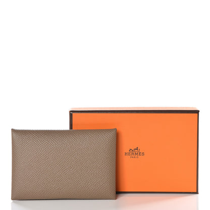 Hermes Epsom Calvi Card Case Etoupe 8 of 8