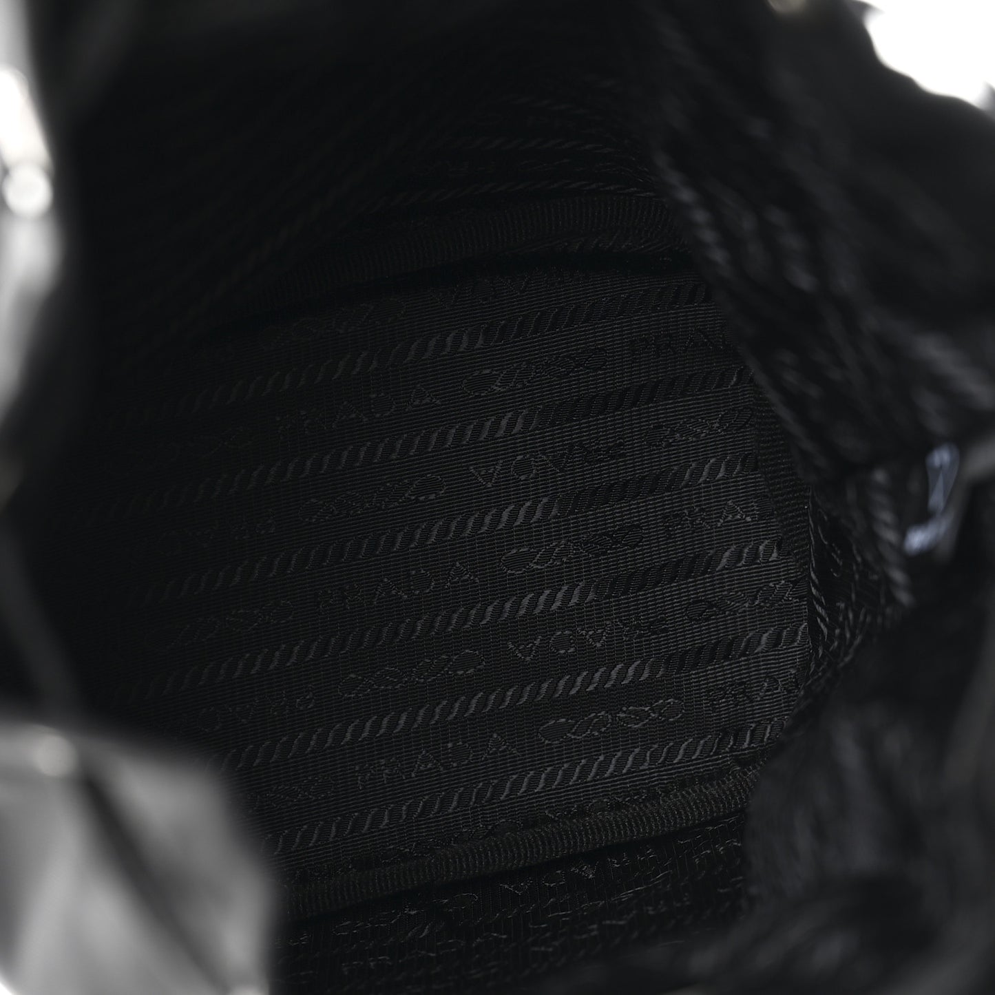Re-Nylon Saffiano Bucket Wristlet Black