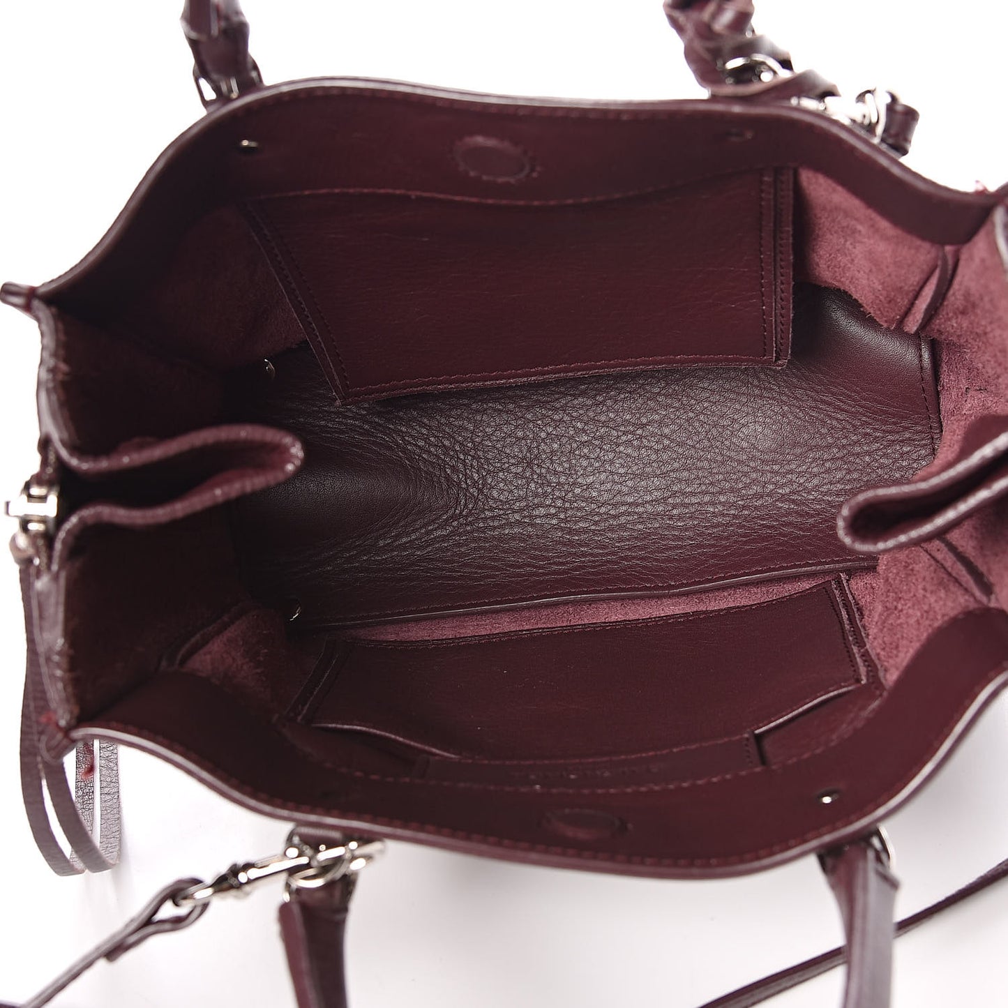 Calfskin Papier Mini A4 Zip Around Tote Rouge Aubergine
