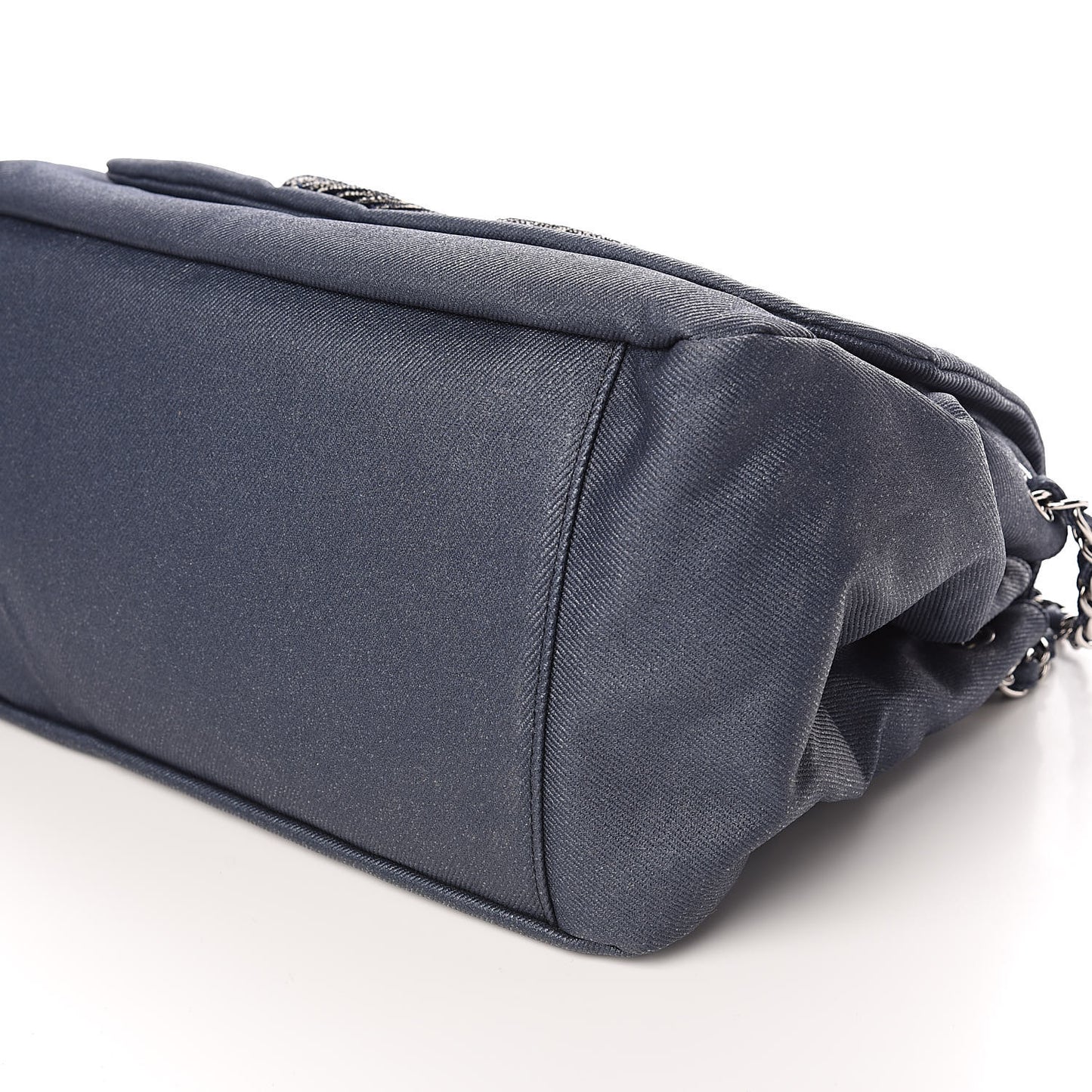 Denim CC Disc Accordion Flap Blue