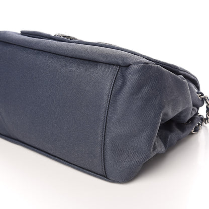 Chanel Denim CC Disc Accordion Flap Blue 9 of 9