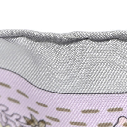 Hermes Silk Pique Fleuri de Provence Scarf 90 Gris Perle Lilas Rose Poudre 3 of 6