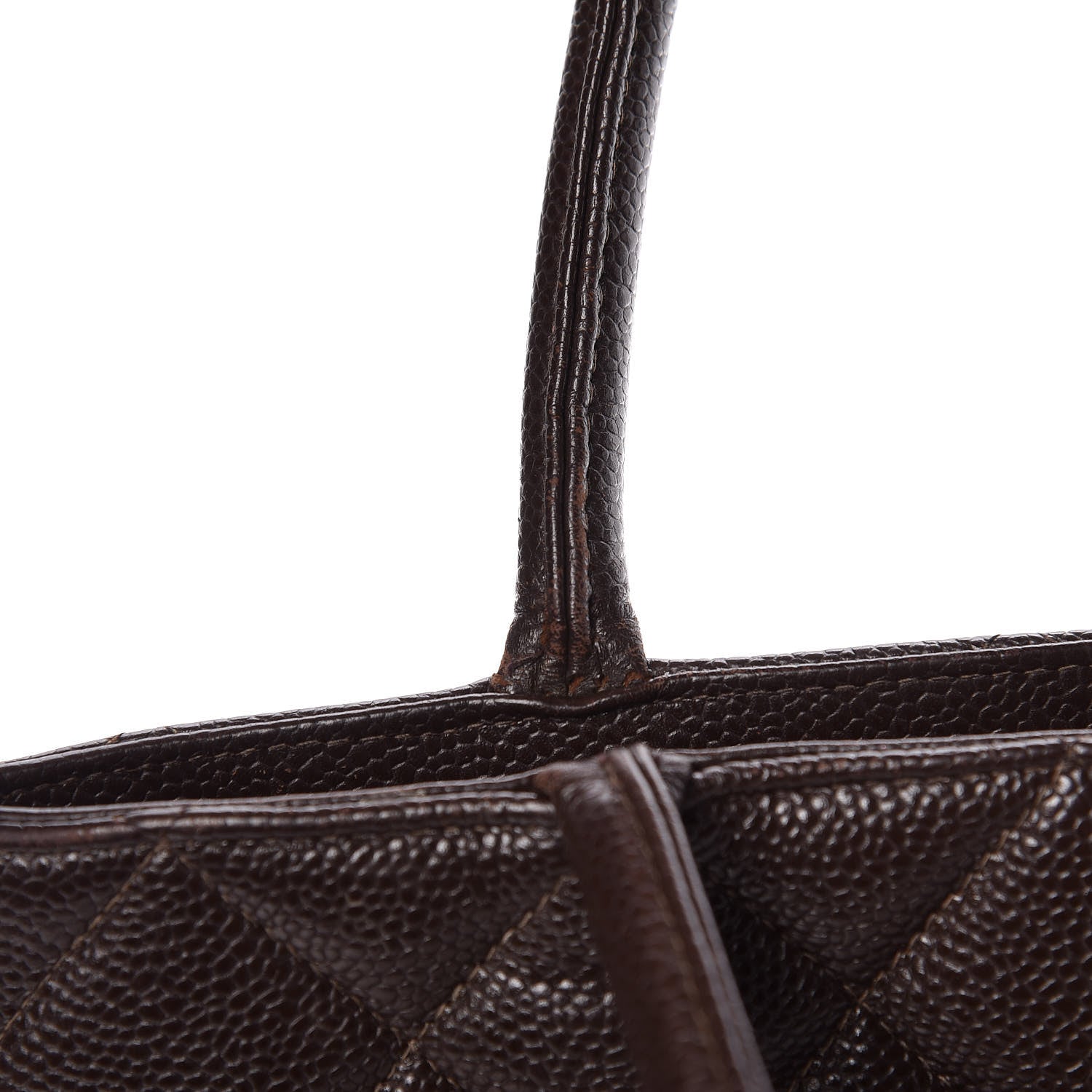 Chanel Caviar Quilted Medallion CC Tote Dark Brown 13 of 21