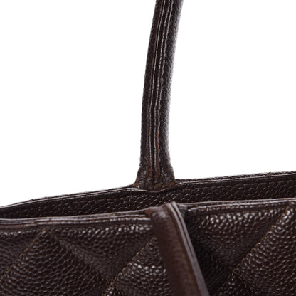 Chanel Caviar Quilted Medallion CC Tote Dark Brown 13 of 21