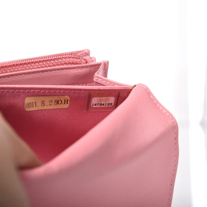 Chanel Lambskin Embossed Camellia Large Gusset Flap Wallet Pink 8 of 20