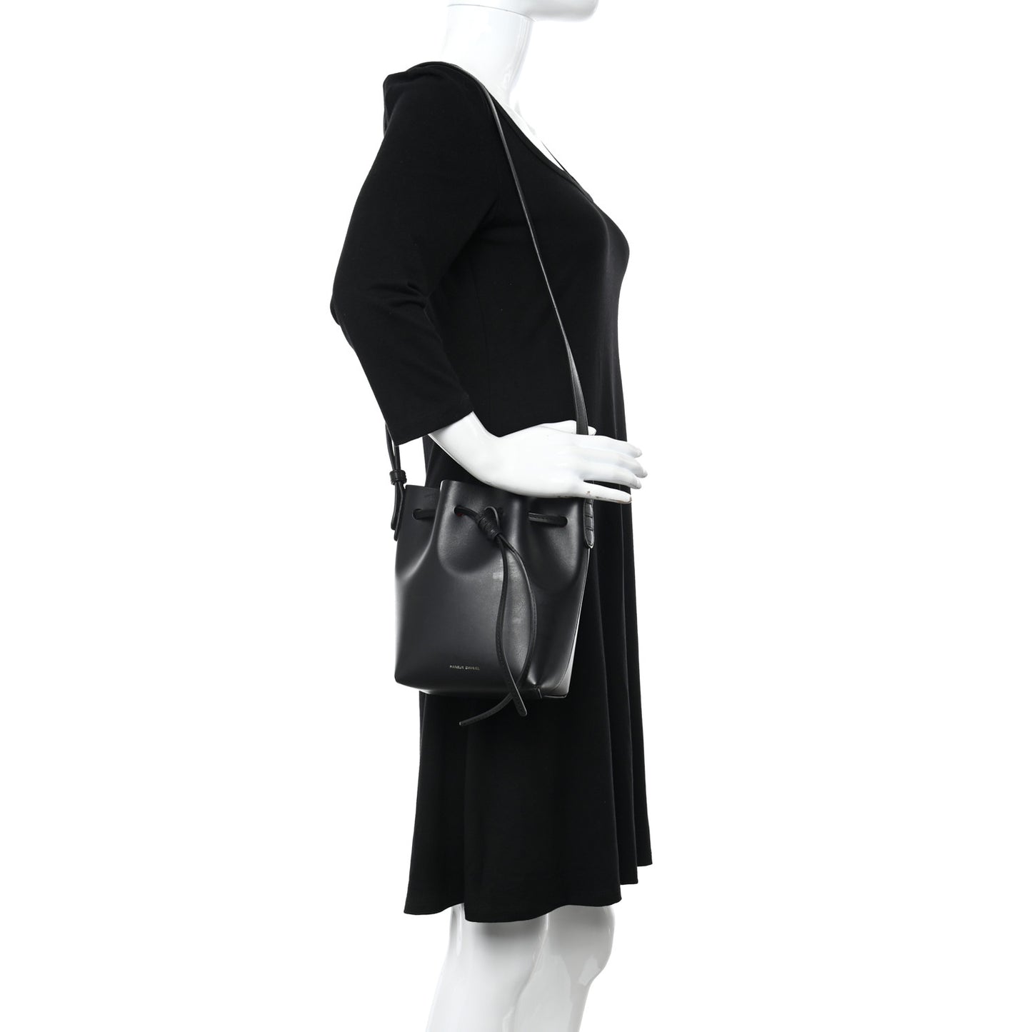 Calfskin Mini Mini Bucket Bag Black Flamma