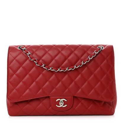 Chanel Caviar Quilted Maxi Single Flap Red 1 of 24