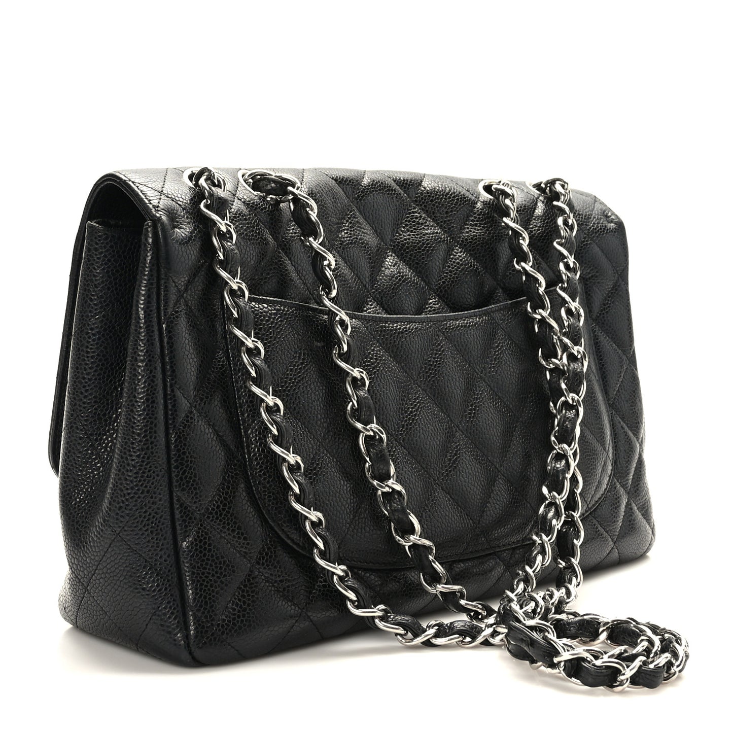 Caviar Quilted Jumbo Single Flap Black