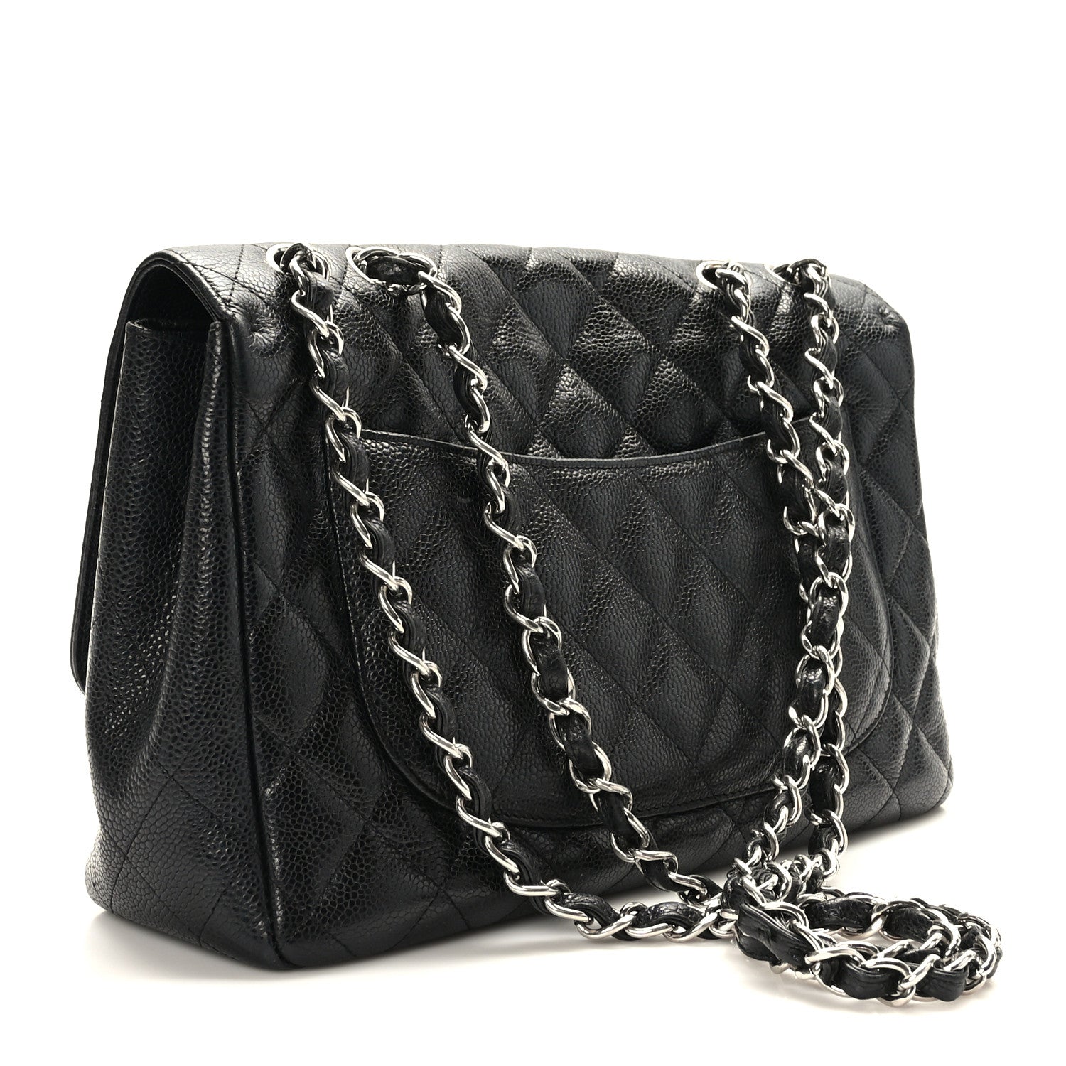 Chanel Caviar Quilted Jumbo Single Flap Black 3 of 9