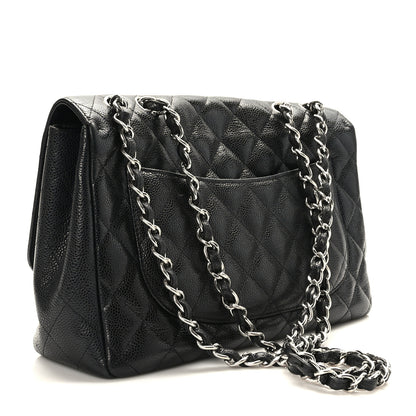 Chanel Caviar Quilted Jumbo Single Flap Black 3 of 9