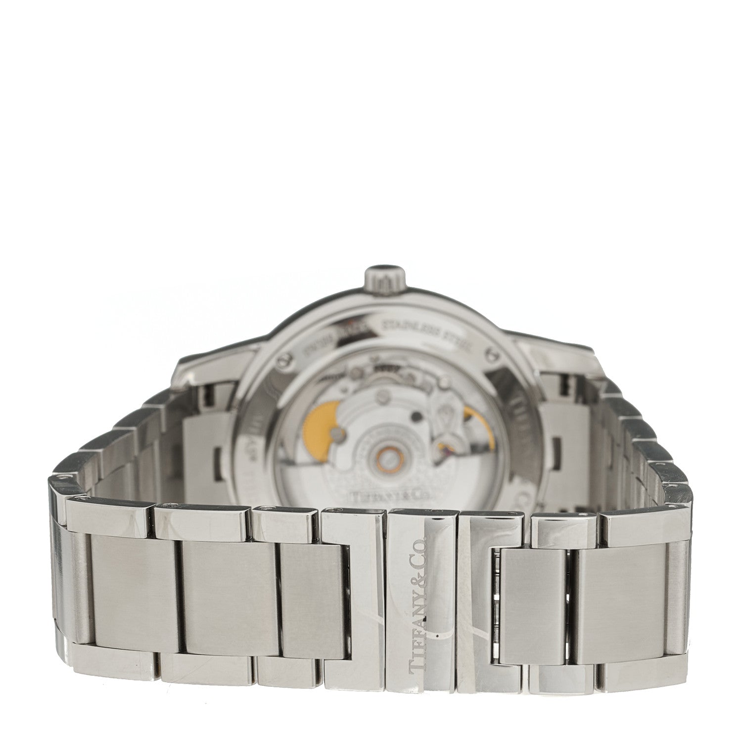 Tiffany Stainless Steel 37mm Atlas 3-Hand Automatic Watch Black 3 of 4