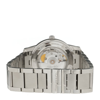 Tiffany Stainless Steel 37mm Atlas 3-Hand Automatic Watch Black 3 of 4