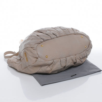 Miu Miu Nappa Leather Large Patchwork Tote Beige 4 of 8