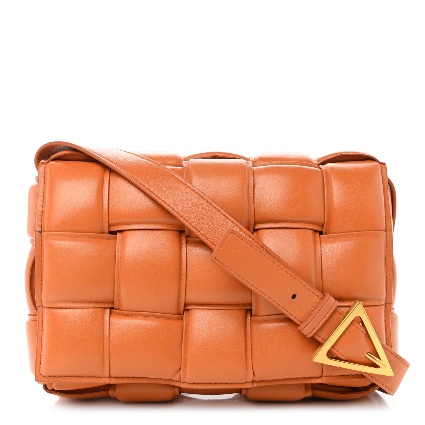 Nappa Maxi Intreccio Padded Cassette Crossbody Bag Clay
