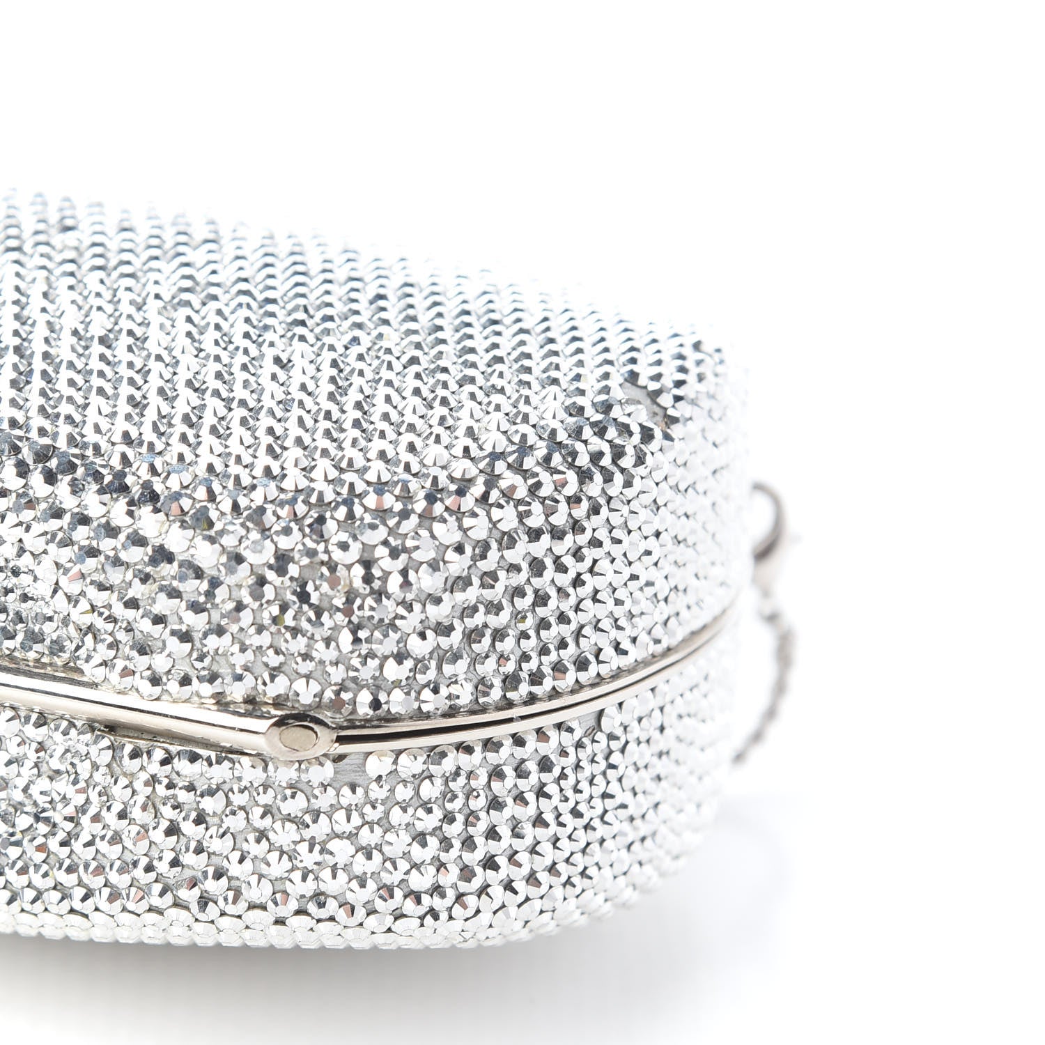 Judith Leiber Crystal Minaudiere Clutch Silver 9 of 12