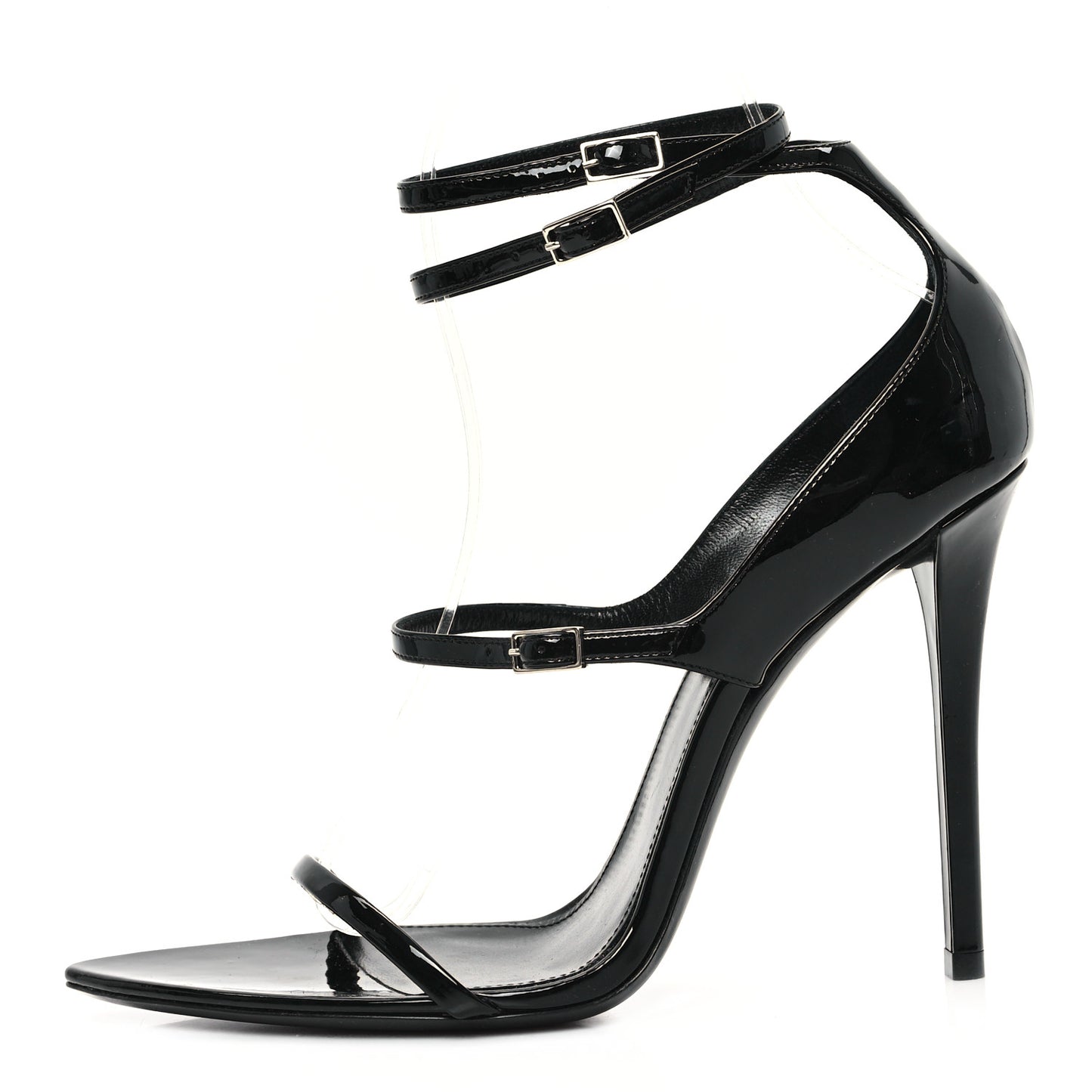 Patent Calfskin Dita 110 Sandals 38 Black