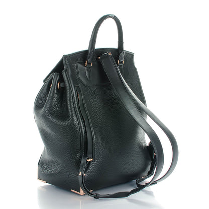 Alexander Wang Pebbled Calfskin Prisma Skeletal Backpack Black Rose Gold Hardware 3 of 7