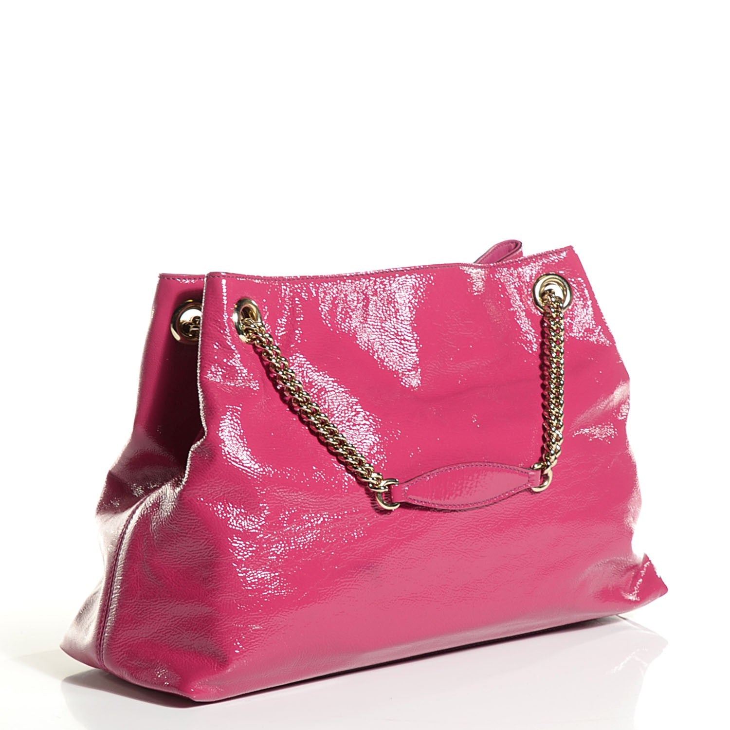Gucci Vernice Naplack Medium Soho Chain Shoulder Bag Bright Bouganville 3 of 9