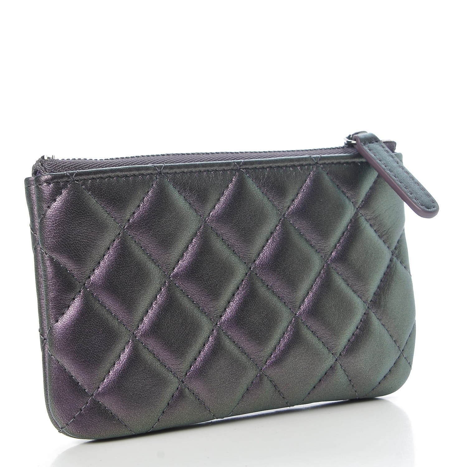 Chanel Metallic Lambskin Small Cosmetic Case Purple 3 of 9