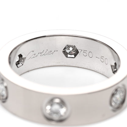 Cartier 18K White Gold 6 Diamond 5.5mm LOVE Ring 50 5.25 5 of 5