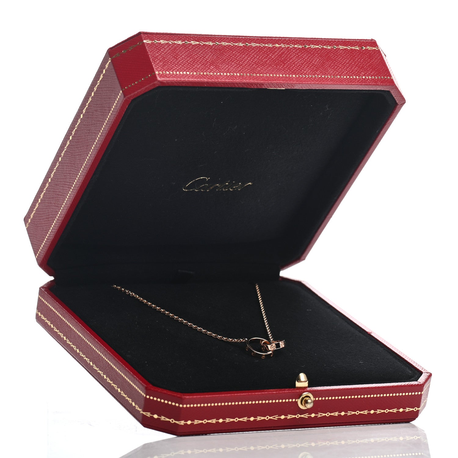 Cartier 18K Pink Gold Interlocking LOVE Necklace 7 of 7