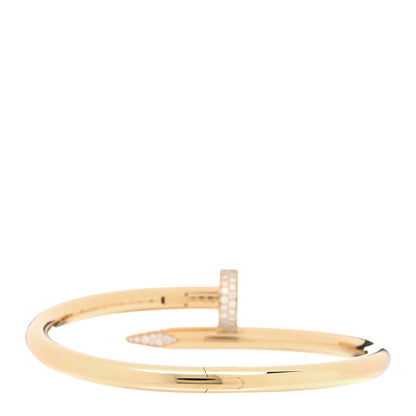 Cartier 18K Yellow Gold Diamond Medium Juste Un Clou Bracelet 19 2 of 4