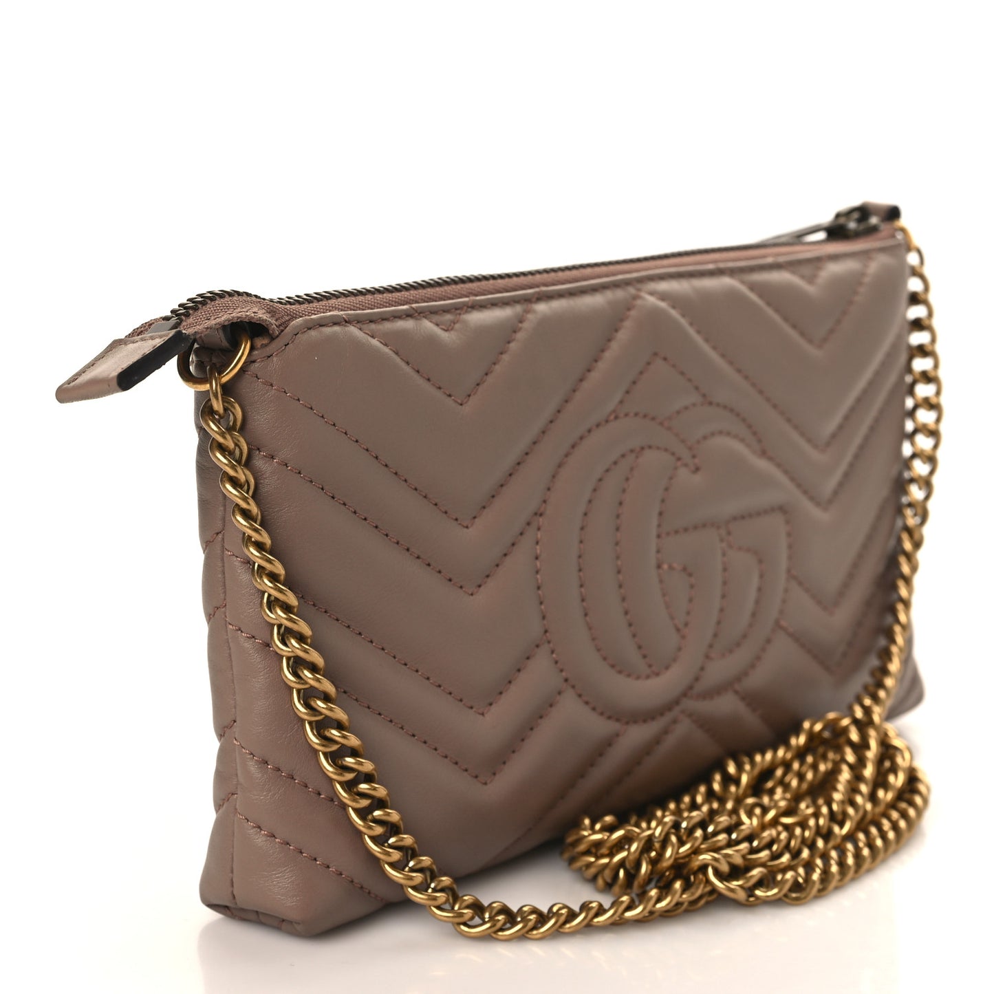 Calfskin Matelasse Mini GG Marmont Chain Bag Porcelain Rose