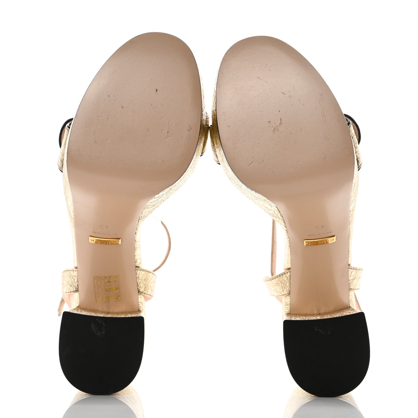 Galassia GG Marmont Ankle Wrap 30/115mm Platform Sandals 40 Platino