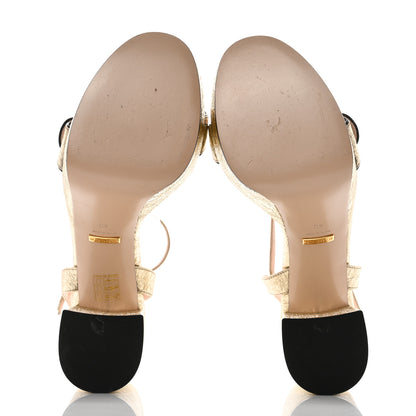 Gucci Galassia GG Marmont Ankle Wrap 30/115mm Platform Sandals 40 Platino 5 of 10