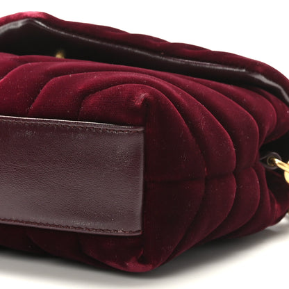 Saint Laurent Velvet Y Quilted Monogram Toy Loulou Crossbody Bag French Burgundy 9 of 10