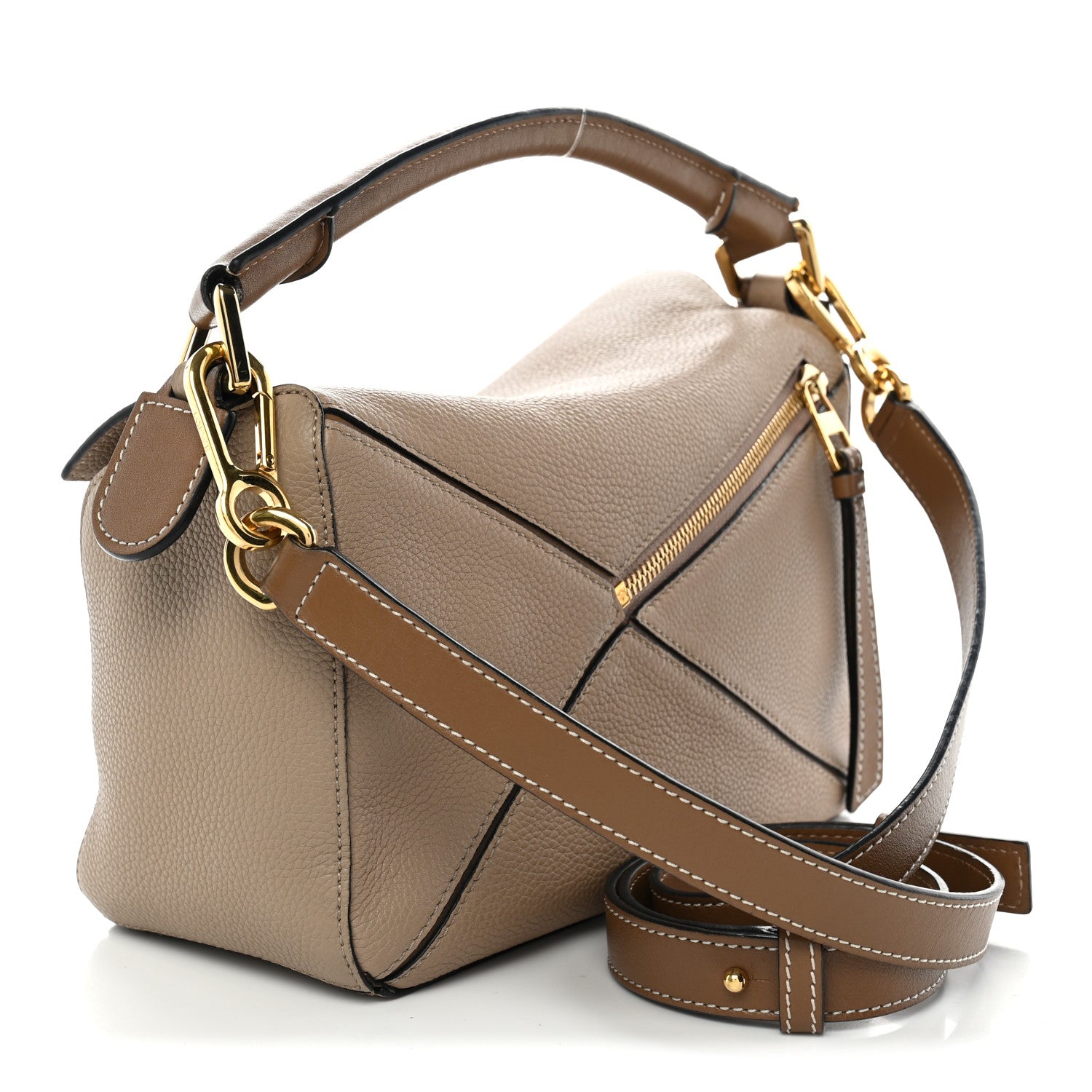 Loewe Grained Calfskin Small Puzzle Bag Sand Mink 3 of 10