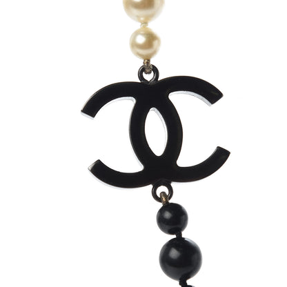 Chanel Ruthenium Pearl Bead CC Short Necklace Black 6 of 7