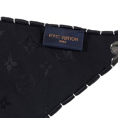 Louis Vuitton Silk Strass Monogram Flower Crown Triangle Scarf Black 6 of 7