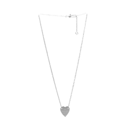 Gucci Sterling Silver Trademark Heart Pendant Necklace 2 of 4