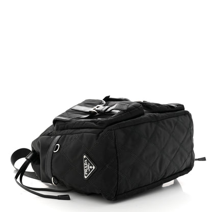 Prada Tessuto Nylon Saffiano Vela Quilted Backpack Black 4 of 19