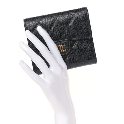 Chanel Caviar Quilted Compact Flap Wallet Black 2 of 8