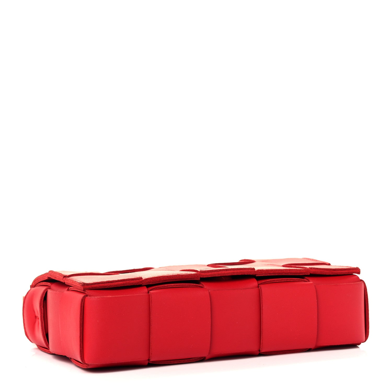 Bottega Veneta Lambskin Maxi Intrecciato Cassette Crossbody Bag Bright Red 4 of 11