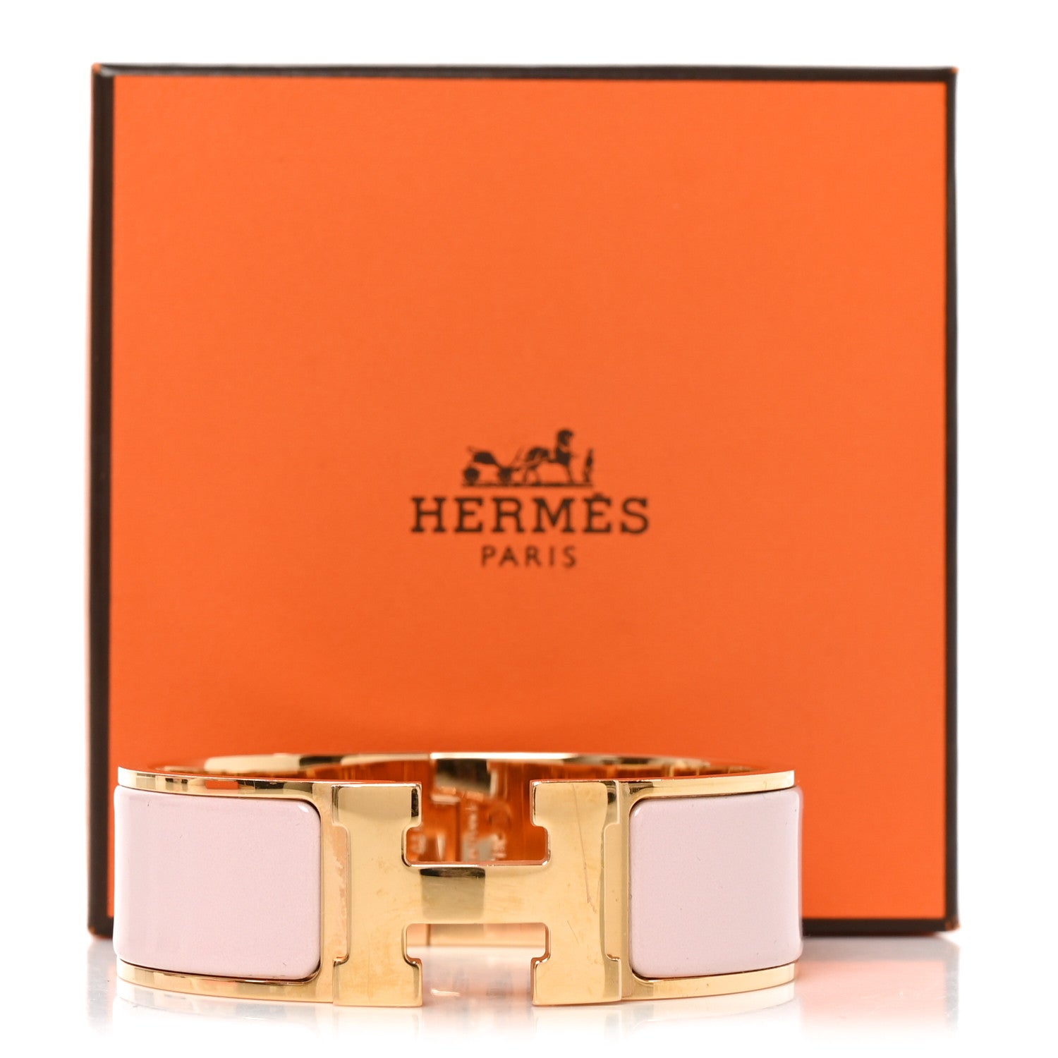 Hermes Enamel Wide Clic Clac H Bracelet GM Rose Candeur 5 of 5