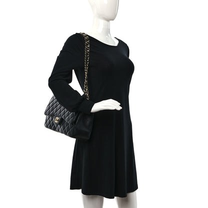 Chanel Lambskin Quilted Jumbo Double Flap Black 2 of 11