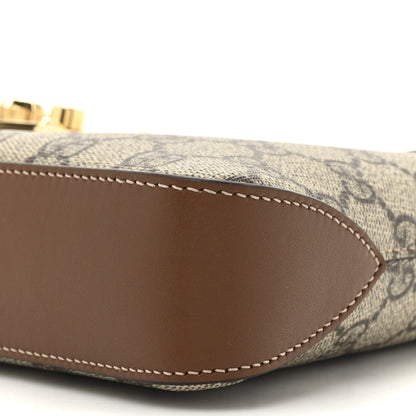 Gucci GG Supreme Monogram Calfskin Small Padlock Chain Shoulder Bag Beige Ebony Brown Sugar 9 of 11