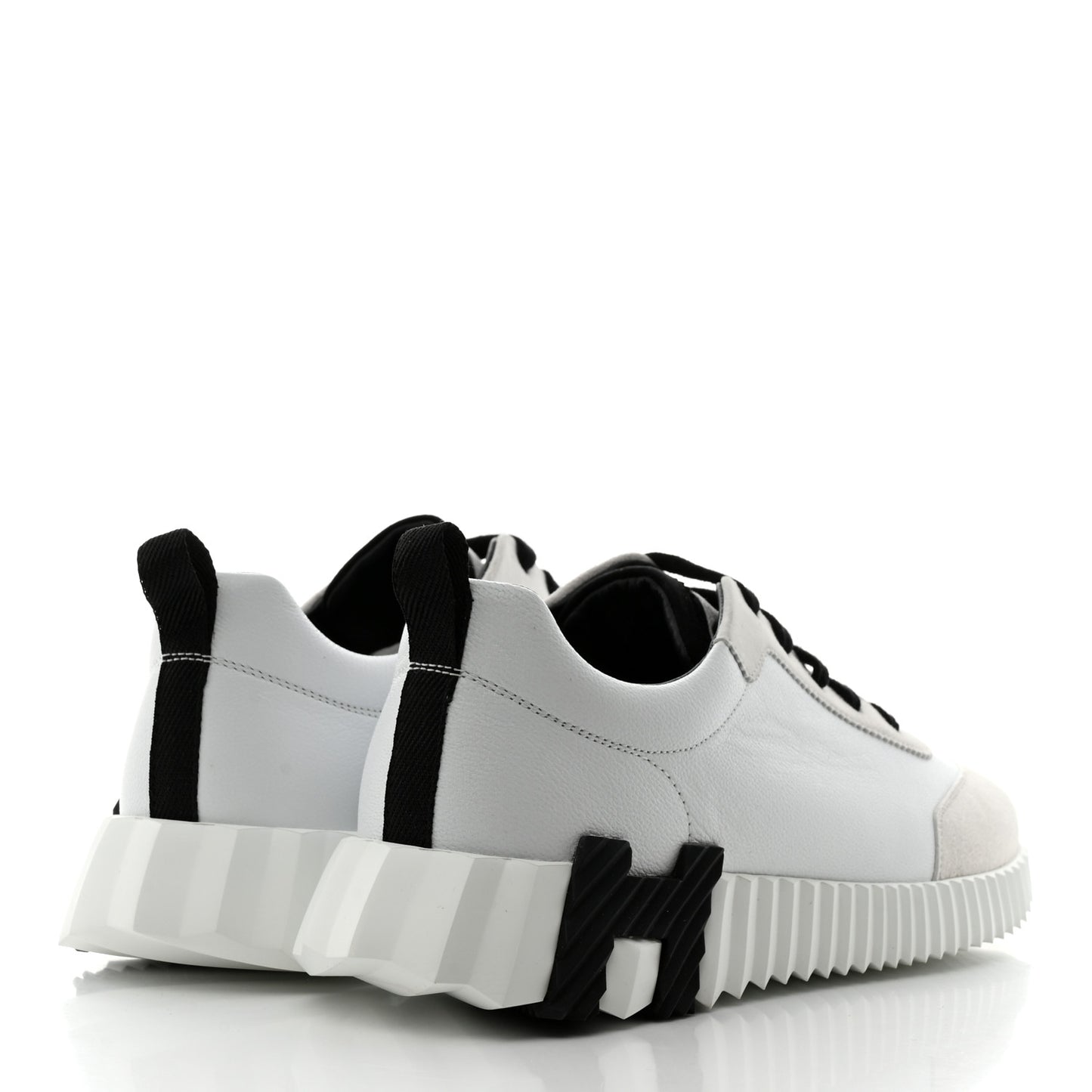 Calfskin Suede Goatskin Bouncing Sneakers 41 White