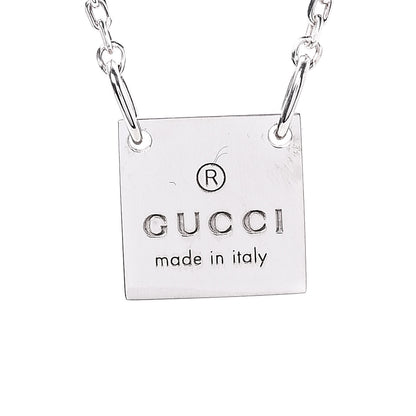 Gucci Sterling Silver Logo Square Tag Necklace 3 of 7