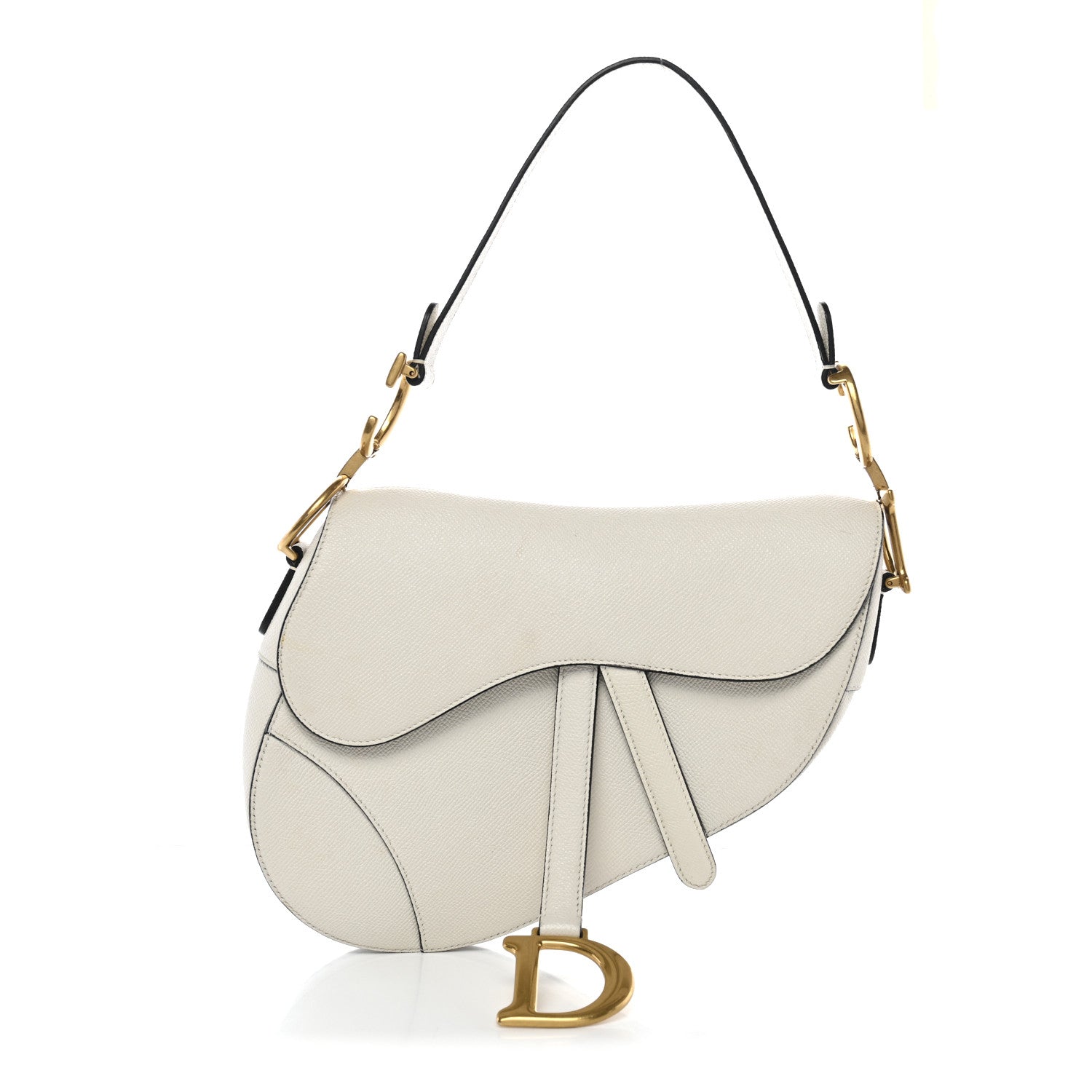 Christian Dior Grained Calfskin Saddle Bag White 1 of 11