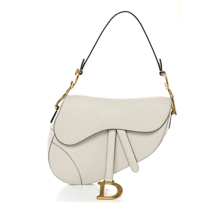 Christian Dior Grained Calfskin Saddle Bag White 1 of 11