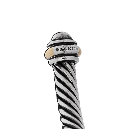 David Yurman Sterling Silver 18K Yellow Gold 4mm Cable Classics Bracelet 4 of 4
