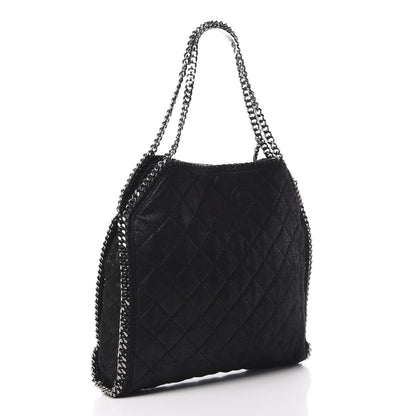 Stella McCartney Metallic Shaggy Deer Quilted Small Falabella Tote Black 3 of 10