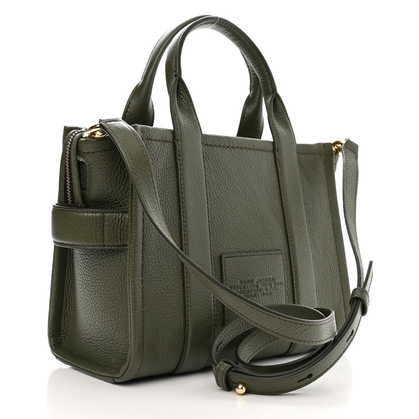 Grained Calfskin Small The Tote Bag Bronze Green