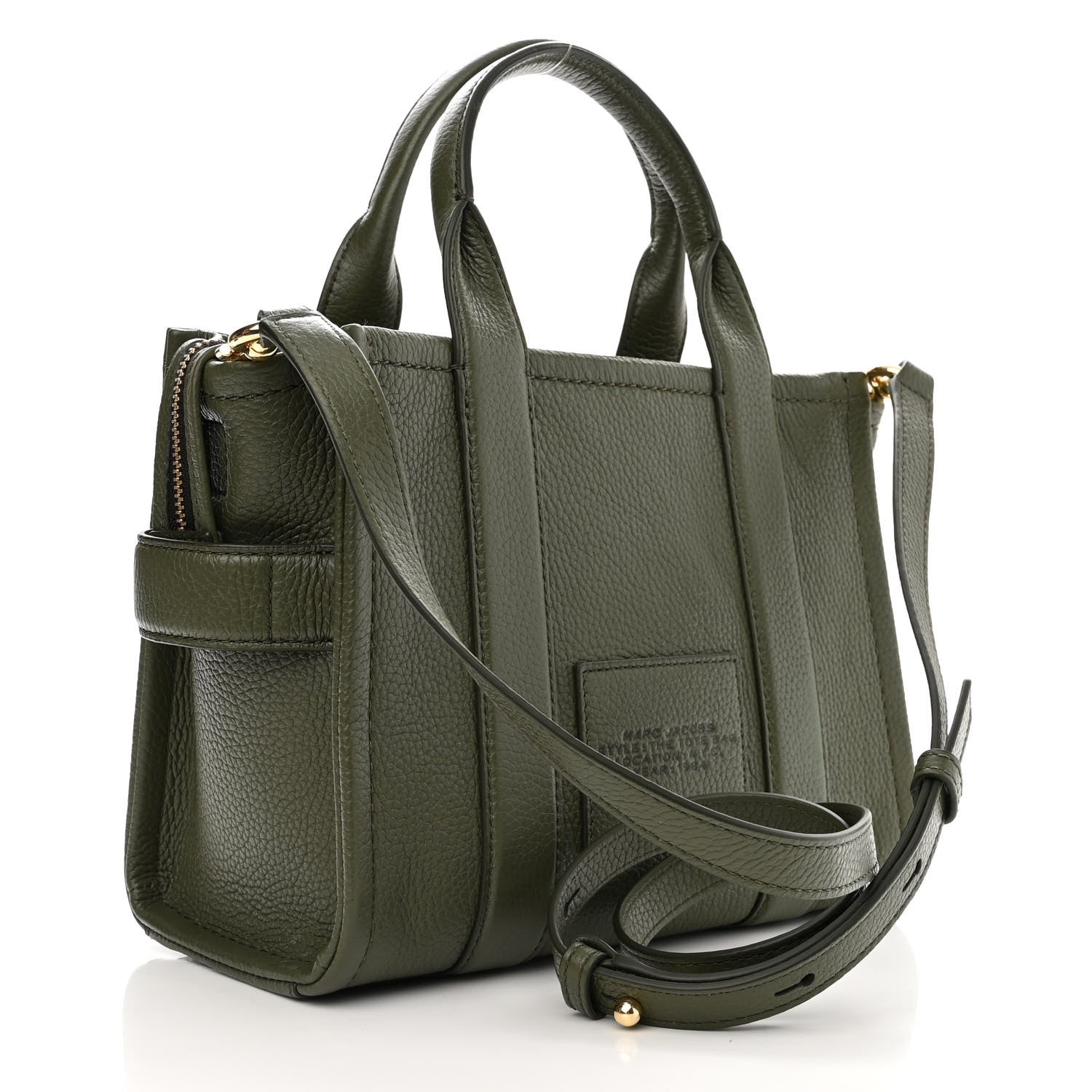 Marc Jacobs Grained Calfskin Small The Tote Bag Bronze Green 3 of 12