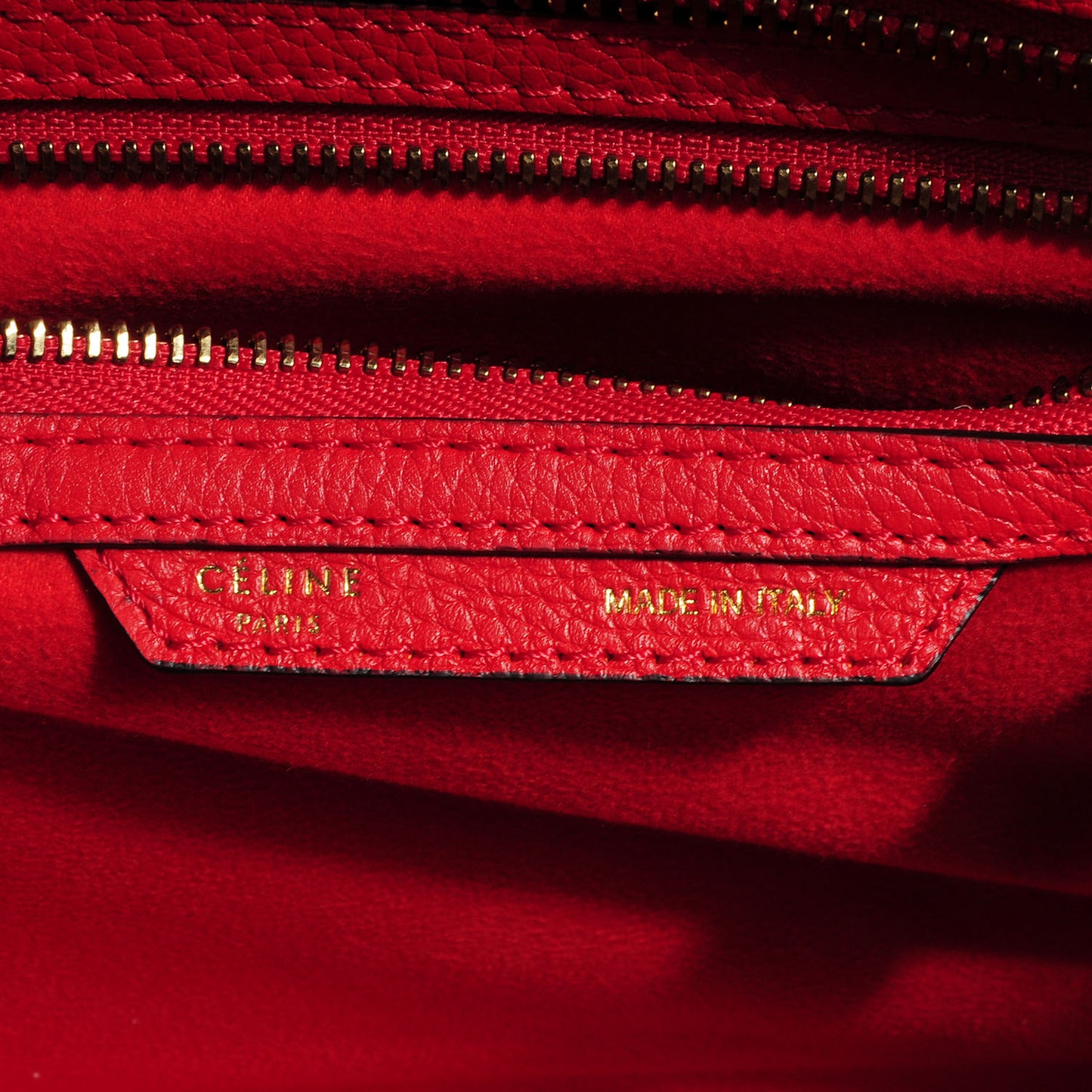 Drummed Leather Micro Luggage Coquelicot